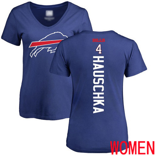 NFL Women Buffalo Bills #4 Stephen Hauschka Royal Blue Backer T Shirt